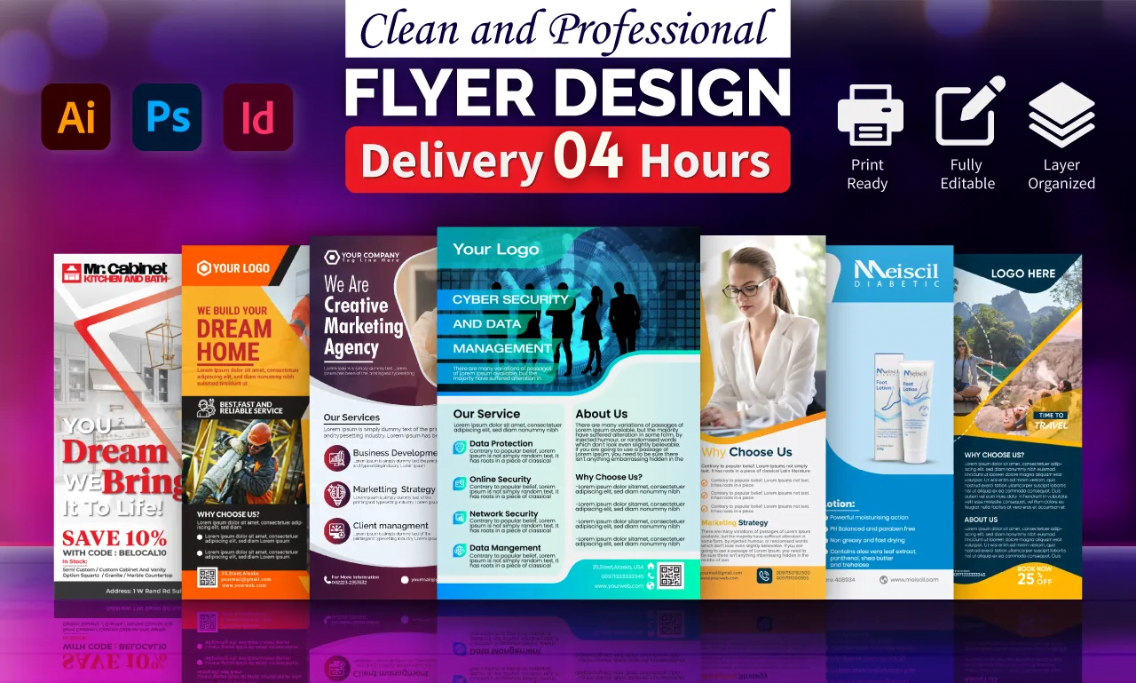 design business brochure, canva flyer, event flyer, Food Flyer for you